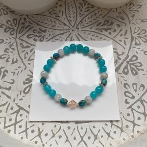 Jade beaded bracelet with Jasper gemstone